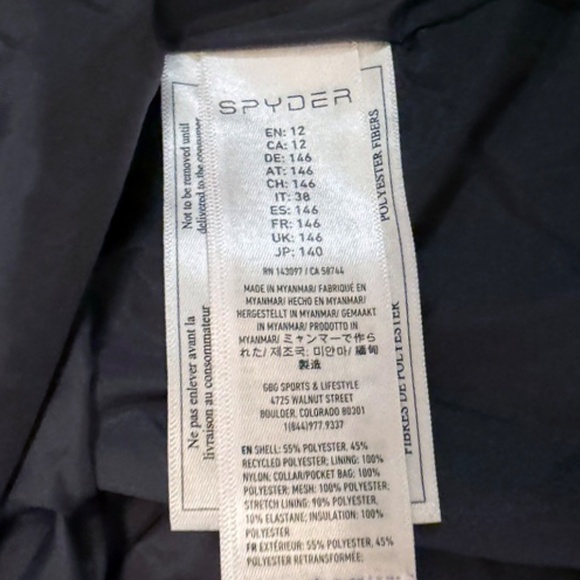 Boys Black Spyder Ski Jacket Size 12 - Picture 12 of 12